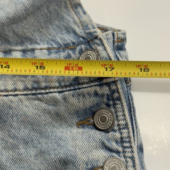We The Free Ziggy Shortalls Denim Size Large Blue Wash Free People Boho Cowboy - Picture 4 of 8
